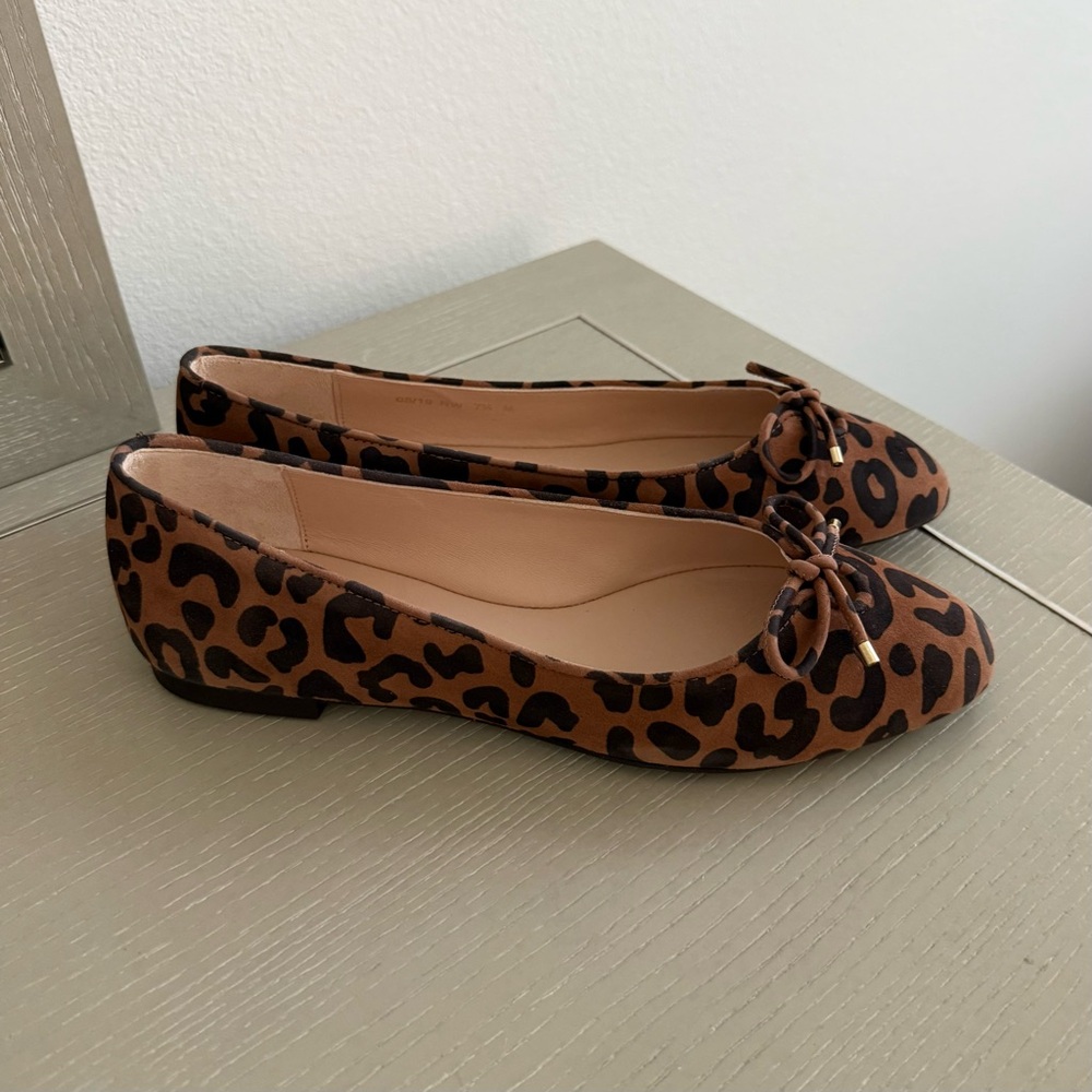 Stuart Weitzman Gabby Bow Ballerina Flats - Cheetah